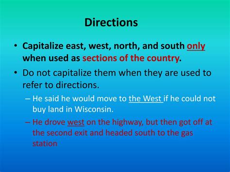should south be capitalized.